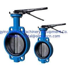 PN16 Classe150 Maniglia del corpo in ferro duttile Wafer Butterfly Valve per gas idro-olio