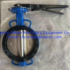 PN16 Classe150 Maniglia del corpo in ferro duttile Wafer Butterfly Valve per gas idro-olio